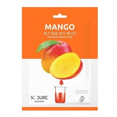 5C Cure lokšņu sejas maska ​​ar mango ekstraktu, 1 gab