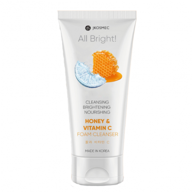 JKOSMEC ALL BIGHT cleansing face foam with honey and vitamin C, 180ml