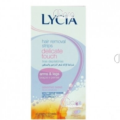 Lycia Delicate Touch depilatory wax strips for hands and feet skin(sensitive skin), 20 units (Damaged packaging)