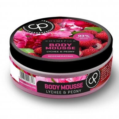 Cosmepick regenerating body cream/foam with lychee and peony scent, 200 ml