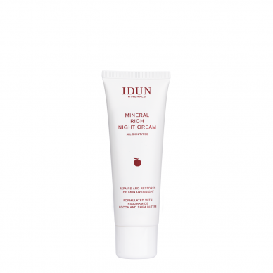 IDUN Minerals restorative night face cream with niacinamide, for all skin types, 50 ml