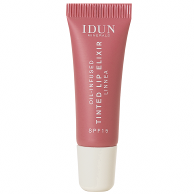 IDUN Minerals tonējoša lūpu eļļa-eliksīrs Linnea, 8 ml (ķiršu rozes krāsa - Cherry Rose)