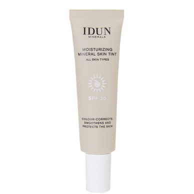 IDUN Minerals mitrinošs sejas krēms ar toni SPF 30, Tan nr. 1414, 27 ml