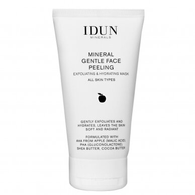 IDUN Minerals gentle cream facial scrub/mask with apple AHA and PHA acids, for all skin types, 75 ml