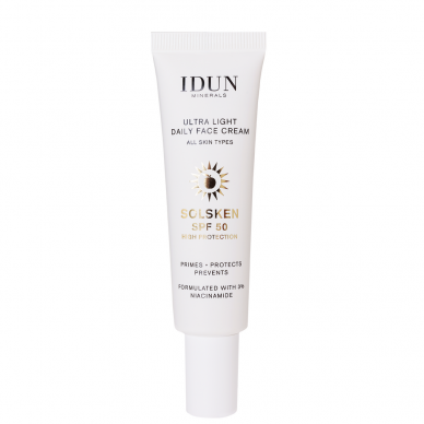 IDUN Minerals Extra Light дневной крем для лица с ниацинамидом, для всех типов кожи, SPF 50, 30 мл