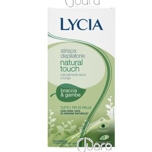 Lycia Natural Touch depiliacinės vaško juostelės rankų ir kojų odai (visų tipų odai), 20vnt (Pažeista pakuotė)