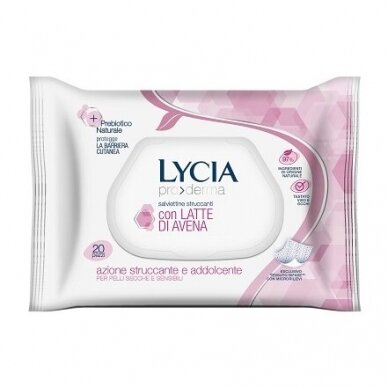 Lycia wipes for removing make-up for sensitive skin, 1 pack/20 pcs.