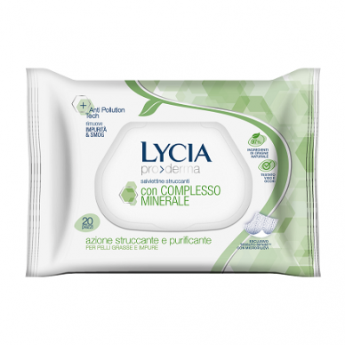 Lycia wipes for removing make-up for oily skin, 1 pack/20 pcs.