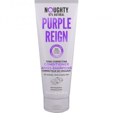 Noughty Purple Reign geltonus plaukų atspalvius koreguojantis kondicionierius su mėlynių ir juodųjų serbentų ekstraktais, 250 ml