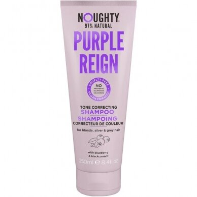 Noughty Purple Reign yellow hair tone correcting shampoo with blueberry and blackcurrant extracts, 250 ml