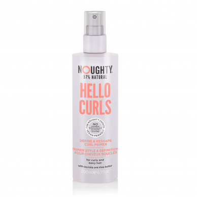 Noughty Hello Curls Primer izsmidzināms veidošanas līdzeklis cirtainiem un viļņainiem matiem ar jūras aļģu ekstraktiem un sviesta koka eļļu, 200ml