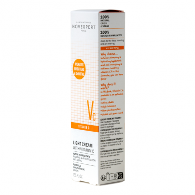 NOVEXPERT lengvas veido kremas su vit C nuo senėjimo, suteikiantis veidui skaistumo, 40ml 2