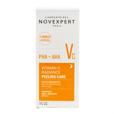 NOVEXPERT šveičiamasis naktinis serumas su vitaminu C, PHA ir AHA rūgštimis, 30ml