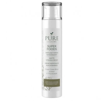 Pure by Clochee matēts vitamīnu sejas krēms SUPERFOOD, 50ml (Īss derīguma termiņš)