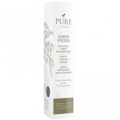 Pure by Clochee matēts vitamīnu sejas krēms SUPERFOOD, 50ml (Īss derīguma termiņš) 1