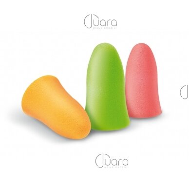 QUIES protective ear plugs made of polyurethane foam, bright colors, 3 pairs 1