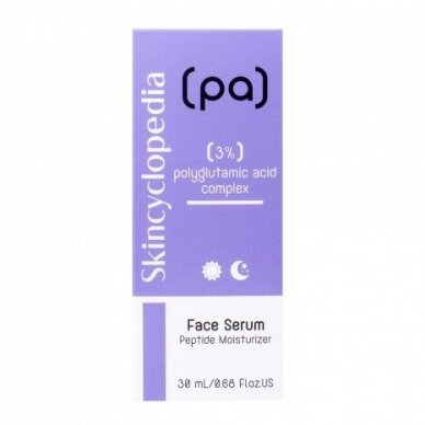 Skincyclopedia drėkinamasis veido serumas su 3% poliglutamo rūgšties kompleksu, 30ml 1