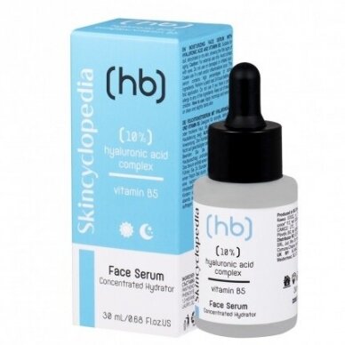 Skincyclopedia veido serumas su 10% Hialurono rūgšties kompleksu ir vit B5, 30ml