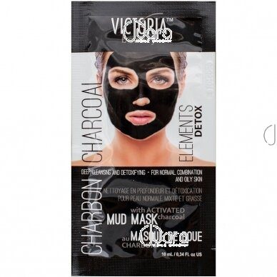 Victoria Beauty purvo veido kaukė veidui su anglimi, 10ml (Trumpas galiojimas)