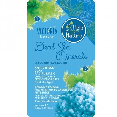 Victoria Beauty soothing face mask with clay and dead sea minerals, 2x7ml