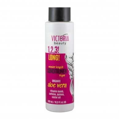 Victoria Beauty 1,2,3! Long! Hair growth-promoting conditioner with organic aloe vera, quinoa extract, caffeine and castor oil, 500ml