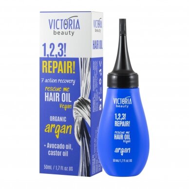 Victoria Beauty 1,2,3! Repair!  Масло для поврежденных волос с органическим аргановым маслом, 50мл