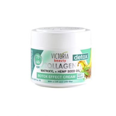 Victoria Beauty Detox moisturizing face cream with Botox effect with Matrixyl complex, hyaluronic acid, hemp seed oil, UVA and UVB, 50ml